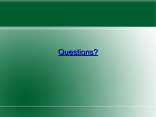 Schedules. Plan will be specific to the system being developed. 