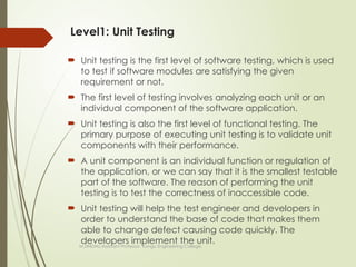 Software Testing - Unit 2 (Black Box Testing and Levels of Testing) | PPTX