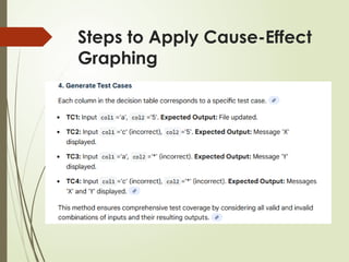 Steps to Apply Cause-Effect
Graphing
 