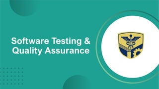 Software Testing &
Quality Assurance
 