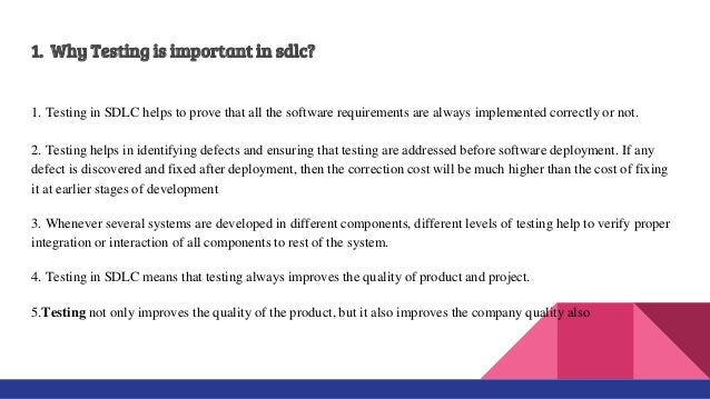 Importance of Software testing in SDLC and Agile