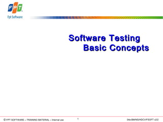 Software testing basic concepts | PPT