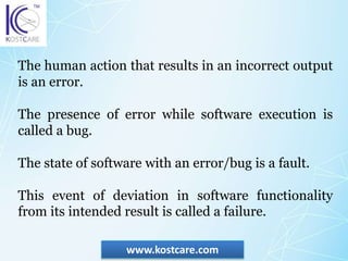 Software Testing Fundamentals | Basics Of Software Testing | PPT