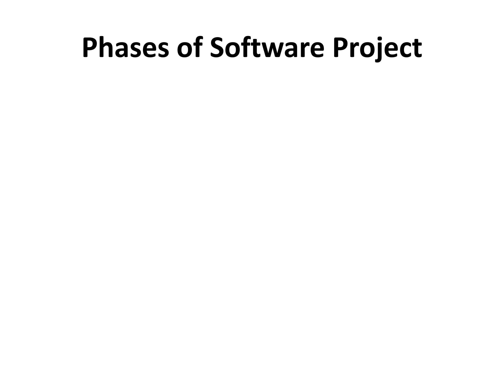 Phases of Software Project
 