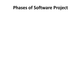 Phases of Software Project
 