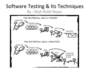 Software Testing & Its Techniques
        By : Shah Rukh Rayaz
 
