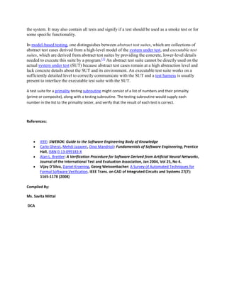 lecture notes - functional testing - notes -... Software testing lecture notes | PDF