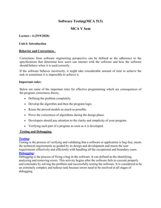 software testing lecture notes - notes - software... Software testing lecture notes | PDF
