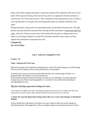 software testing lecture notes - notes - software... Software testing lecture notes | PDF