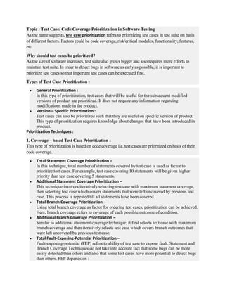 Software testing lecture notes | PDF