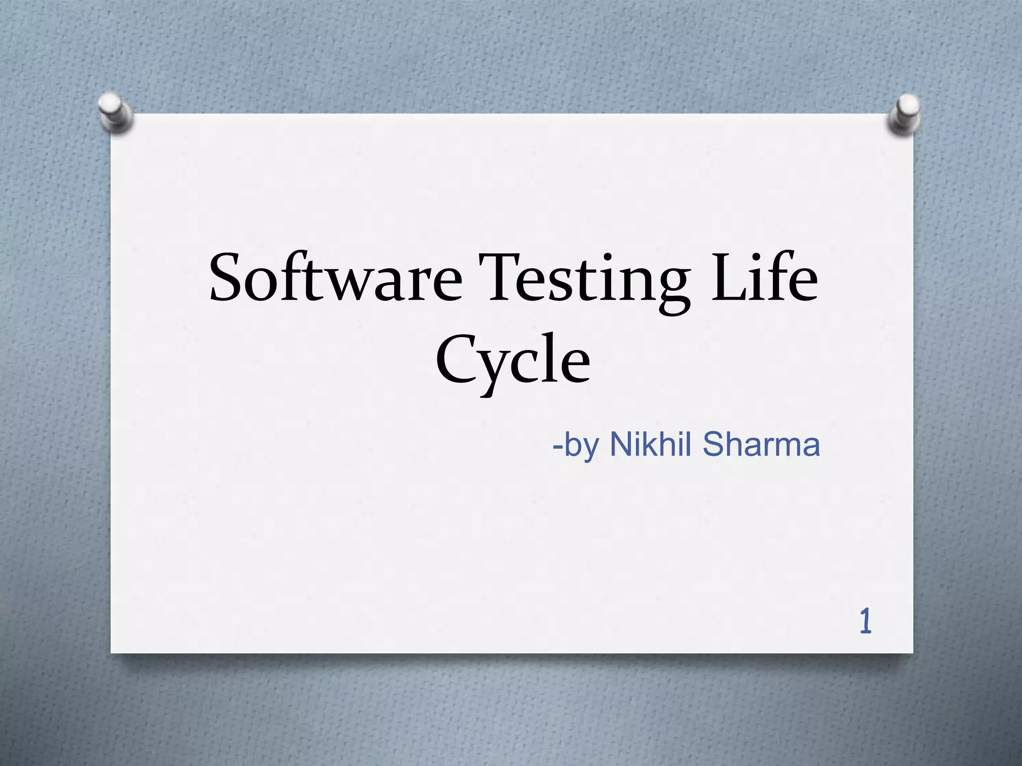 Software testing life cycle | PPTX