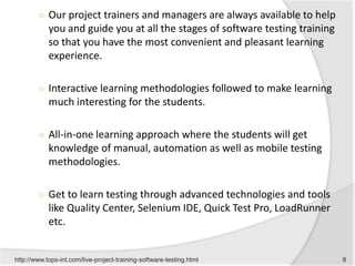 Software testing live project training | PPTX