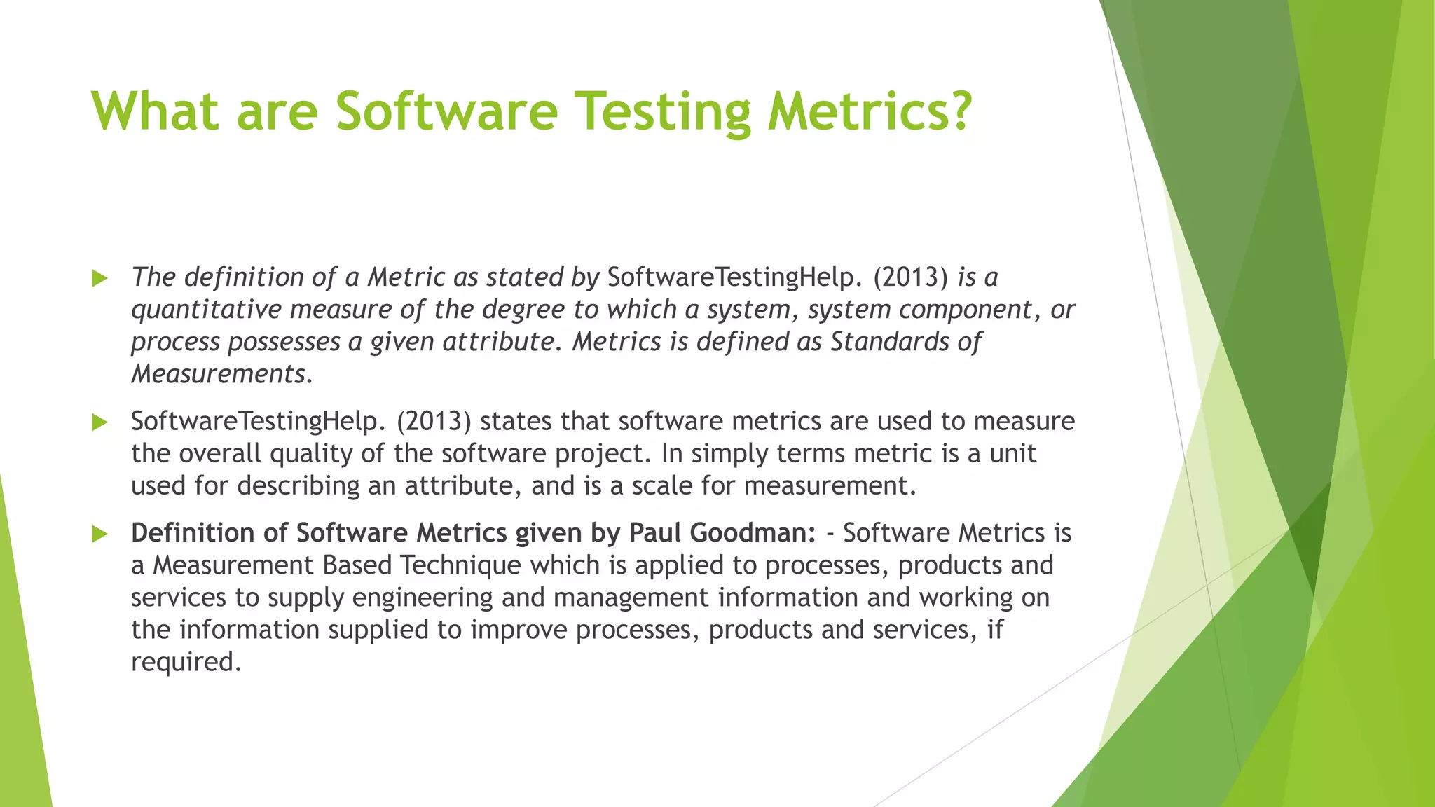 Software testing metrics | PPT