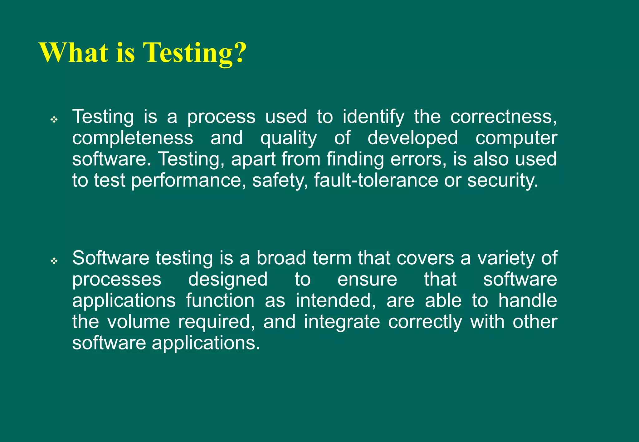 Software testing overview subbu | PPT