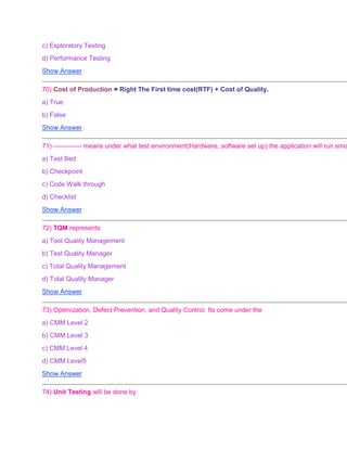 Software testing quiz questions and answers | PDF
