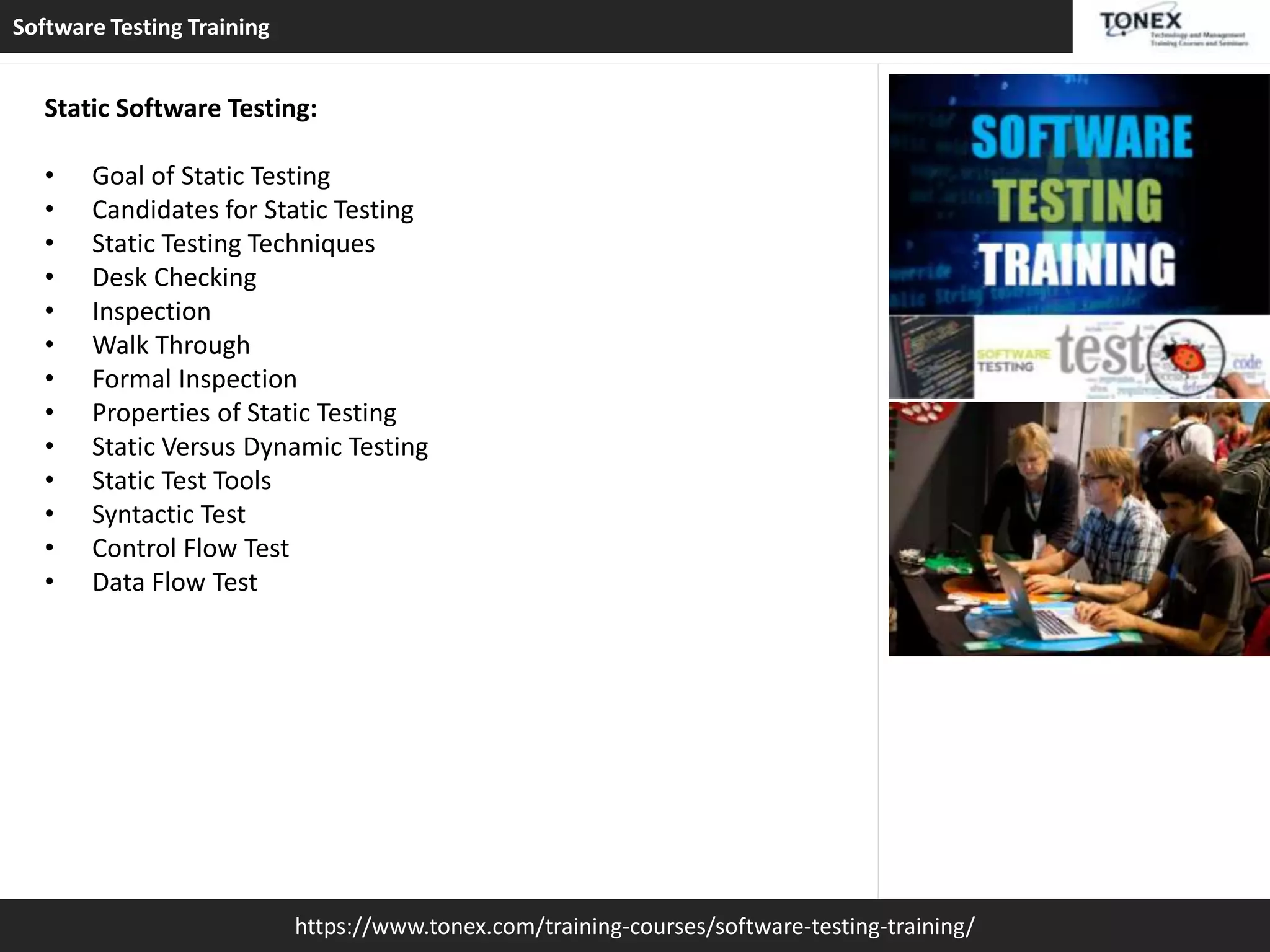 Software Testing Training : Tonex Training | PPT