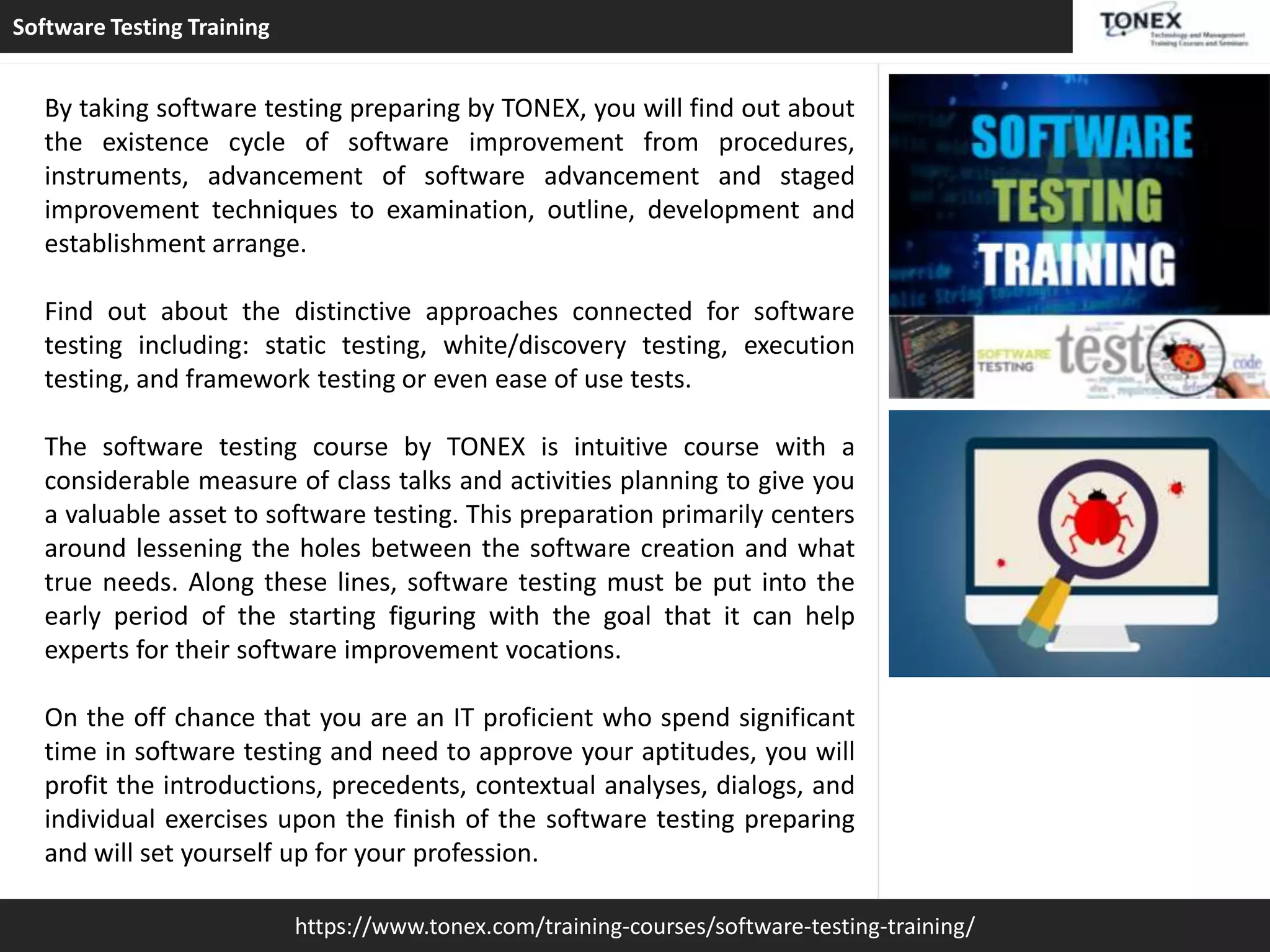 Software Testing Training : Tonex Training | PPT