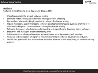 Software Testing Training : Tonex Training | PPTX