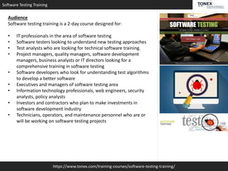 Software Testing Training : Tonex Training | PPT