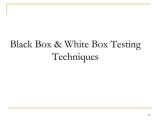 Black Box & White Box Testing Techniques 