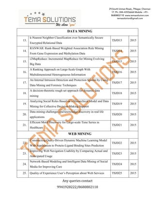 Java and Dotnet Final year Software Projects | PDF