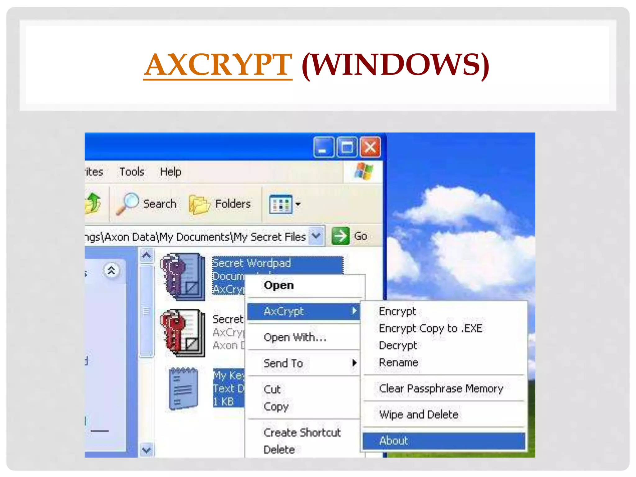 AXCRYPT (WINDOWS) 
 