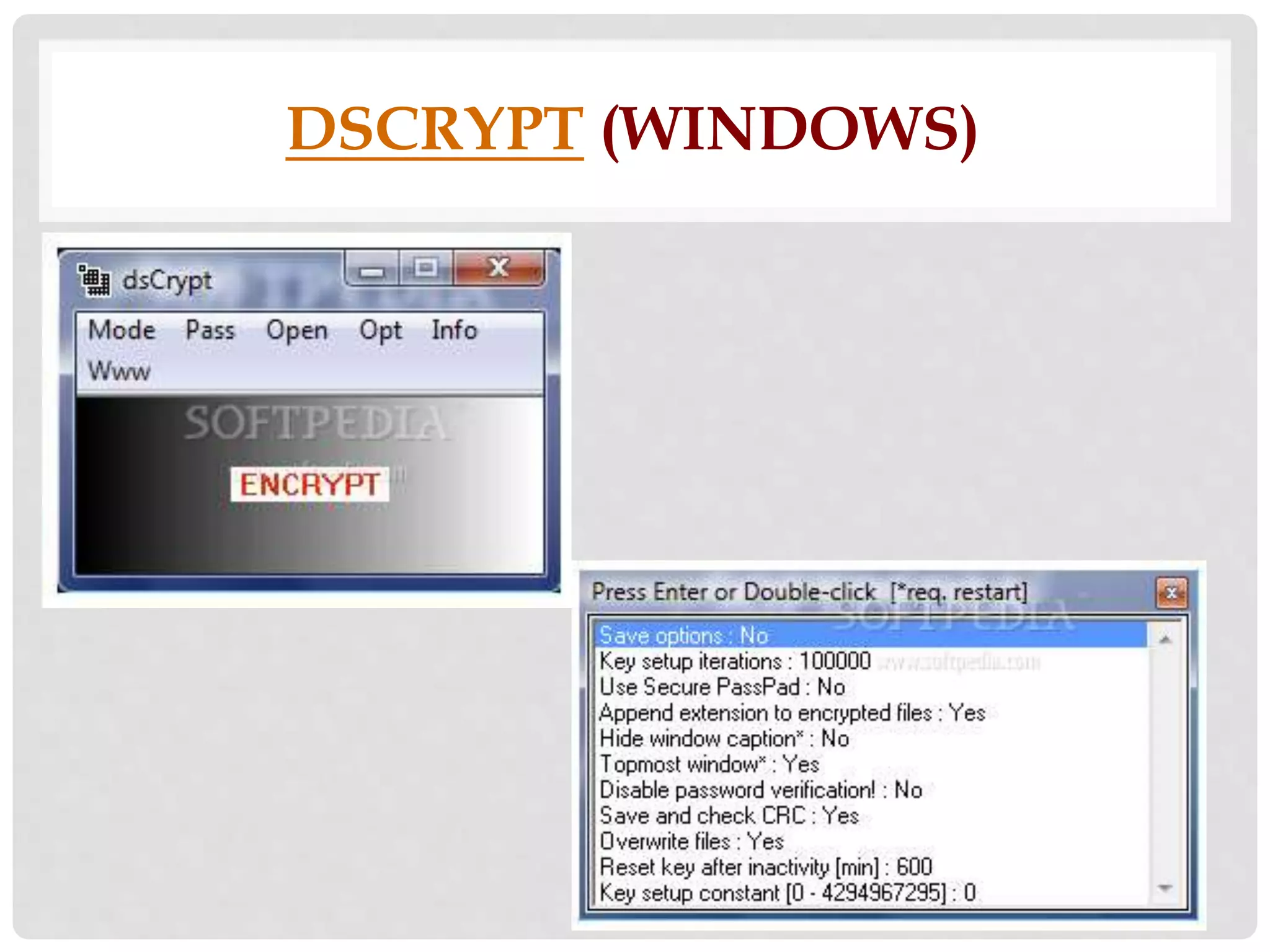 DSCRYPT (WINDOWS) 
 