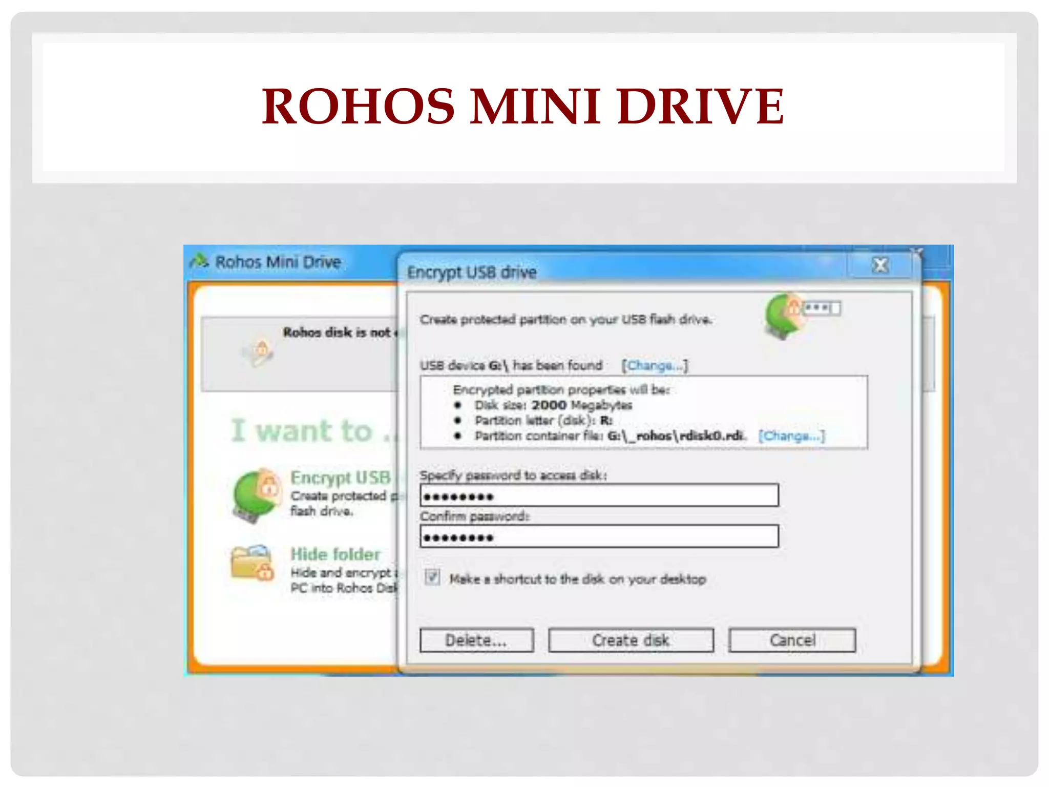 ROHOS MINI DRIVE 
 