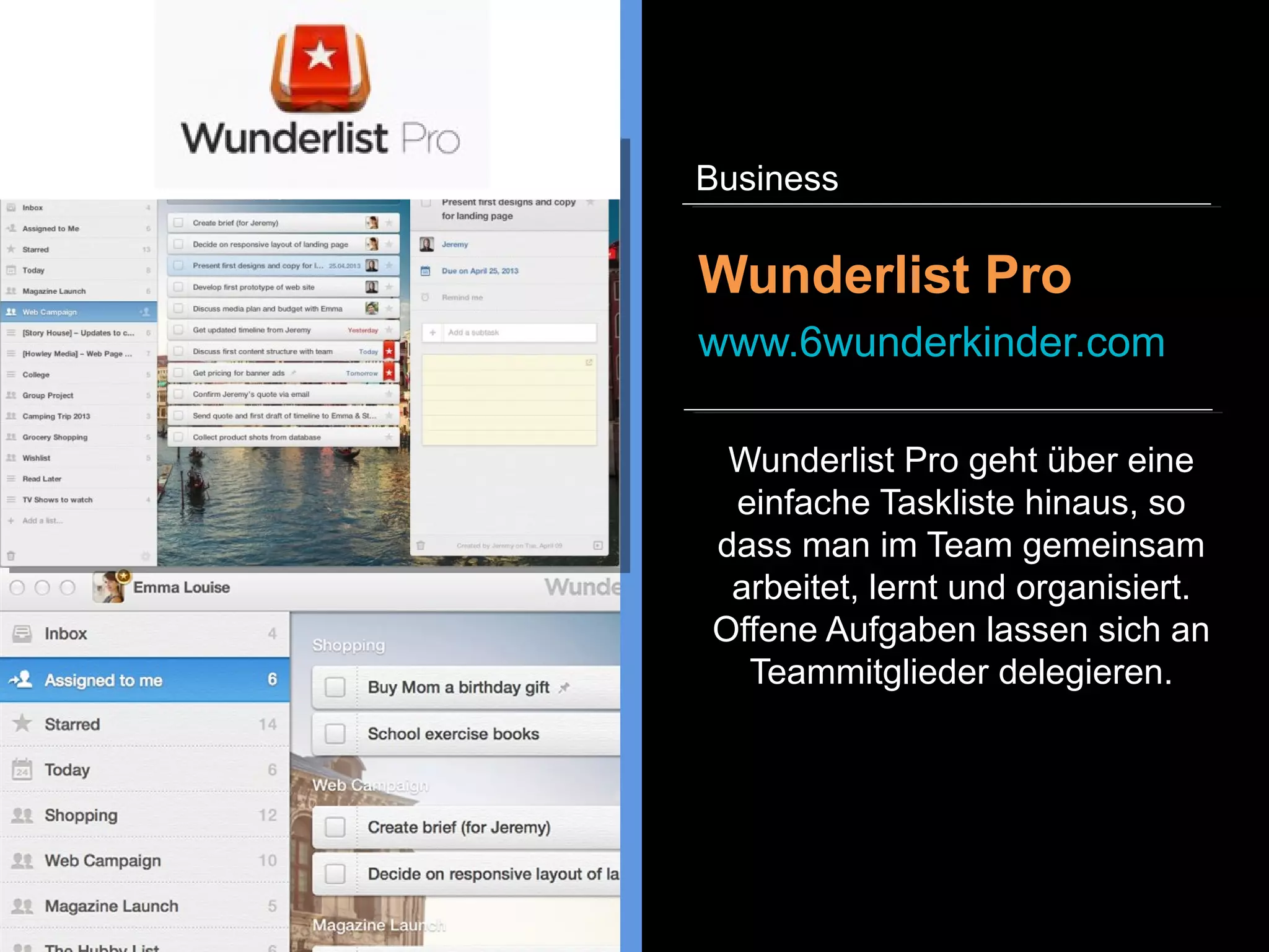 iMeet von PGI bietet den Kunden
an Online-Videokonferenzen in
HD-Qualität zu halten. iMeet
funktioniert ebenso auf mobilen
Endgeräten wie dem Smartphone
oder dem Tablet.
iMeet
www.pgi.com/imeet
Business
 