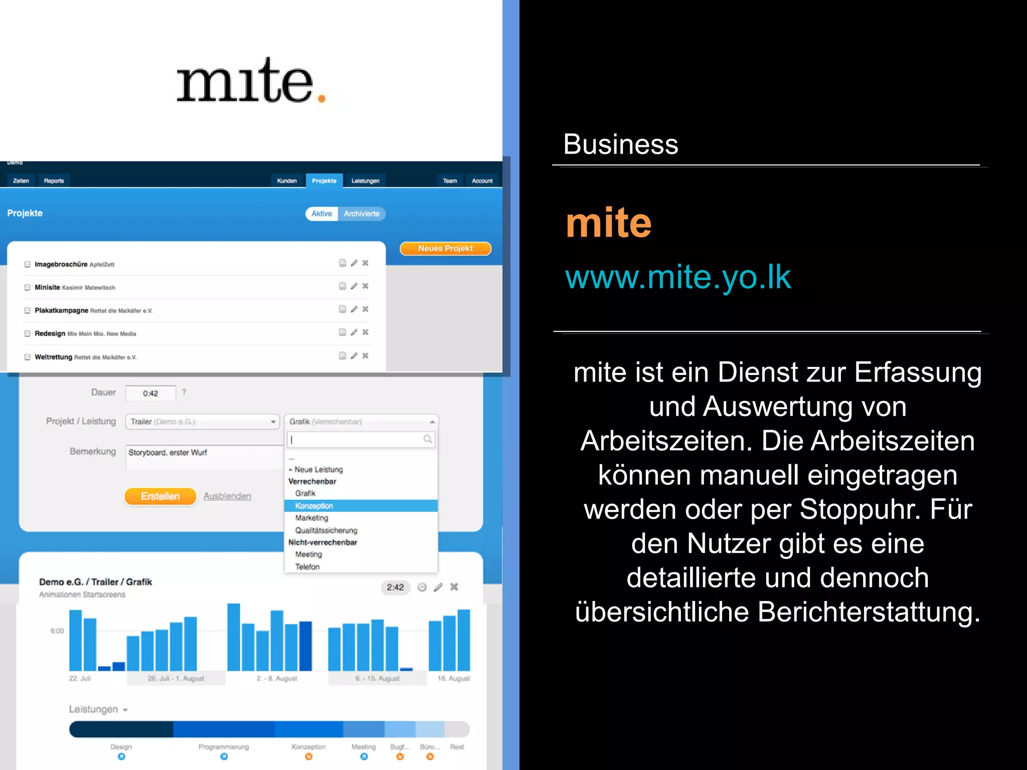 Wunderlist Pro geht über eine
einfache Taskliste hinaus, so dass
man im Team gemeinsam
arbeitet, lernt und organisiert.
Offene Aufgaben lassen sich an
Teammitglieder delegieren.
Wunderlist Pro
www.6wunderkinder.com
Business
 