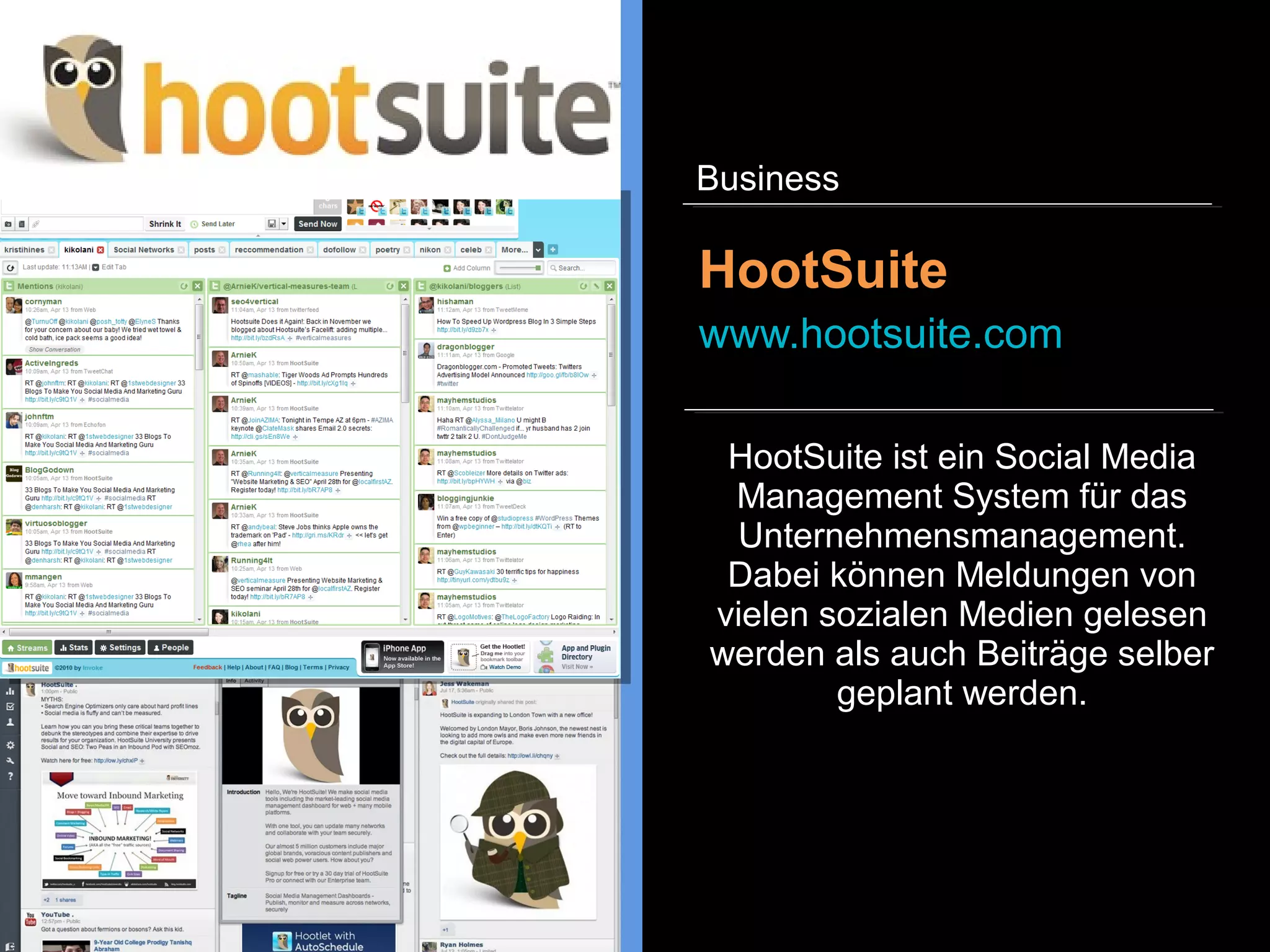 mite ist ein Dienst zur Erfassung
und Auswertung von
Arbeitszeiten. Die Arbeitszeiten
können manuell eingetragen
werden oder per Stoppuhr. Für
den Nutzer gibt es eine detaillierte
und dennoch übersichtliche
Berichterstattung.
mite
www.mite.yo.lk
Business
 