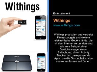 Dawanda ist wie Etsy ein Online-
Marktplatz für handgemachte
Produkte. Dawanda ist aktuell in
Deutschland der größte Online-
Marktplatz für handgemachte
Produkte. Verkäufer können ihre
Produkte online auf DaWanda
anbieten.
DaWanda
www.dawanda.com
Entertainment
 