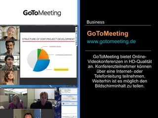 Dropbox ist ein Webdienst, der
die Dateisynchronisation
zwischen verschiedenen
Computern und Personen
ermöglicht. Der Austausch von
größeren Dateien per E-Mail oder
USB-Sticks wird mit der
Dienstleistung von Dropbox
unnötig.
Dropbox
www.dropbox.com
Business
 