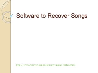 Software to Recover Songs
http://www.recover-songs.com/my-music-folder.html
 