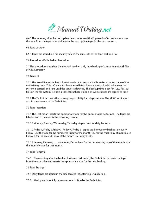 software user manual sample