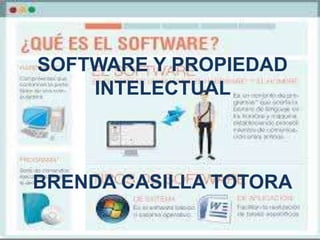 SOFTWARE Y PROPIEDAD
INTELECTUAL
BRENDA CASILLA TOTORA
 