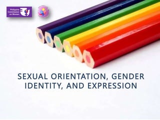 SEXUAL ORIENTATION, GENDER
IDENTITY, AND EXPRESSION
 