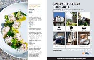 RÅMARINERT KVEITE
FRA SLANTEVIKA
med ramsløk og høvlede
grønnsaker
Råmarinert kveite:
60 g Slantevika-kveite per person
maldonsalt
olivenolje
sitronsaft
Del kveiten i terningstore biter. Ha dem i en
bolle og vend inn olivenolje og saft av sitron
etter smak. Jo mer sitronsaft du tilsetter, jo
mer vil kveiten bli «kokt». Det er viktig at
kveiten ikke blir marinert for lenge før
servering. Da vil fisken få en kokt og tørr
konsistens pga. sitronsaften. 5–10 minutter
bør holde. Smak til med salt før servering.
Ramsløkmajones:
frisk ramsløk
nøytral olje
2 eggeplommer
1 ts sennep
salt
sitron
Fyll en hurtigmikser med ramsløkblader,
og dekk dem halvveis med nøytral olje
(f.eks. solsikke-, rapsolje eller, druekjerne-
olje). Kjør på maks hastighet i 3 minutter
til all ramsløken er blandet inn i oljen. Ha
det i en gryte, og kok opp under konstant
omrøring. I det oljen koker opp siler du den
gjennom et kaffefilter og avkjøler den.
Visp eggeplommer og sennep godt sammen.
Spe med ramsløkoljen til du får en tykk
majones. Spar litt av oljen til servering.
Smak majonesen til med sitronsaft og salt,
og sett den kjølig frem til servering.
Høvlede grønnsaker i sesong, vi har brukt:
blomkål
romanesco
reddiker
olivenolje og salt
friske urter
Del blomkål og romanesco i buketter, og
del dem i to igjen. Høvl dem i tynne skiver
med en mandolin eller annen høvel. Gjør
det samme med reddikene. Ha alle grønn­
sakene i en skål, og smak til med litt
­olivenolje og salt.
Denne retten kan du gjerne servere som
en forrett eller en liten salat. Bruk litt friske
urter. Vi har brukt engkarse, engsyre og tat
soi, men man kan gjerne bruke dill, gress-
løk, skogsyre og annet. Det er bare
­kreativiteten som setter grenser.
Tallerkenen er fra norske Figgjo.
26 MAT FRA NORGE 5 2014
 