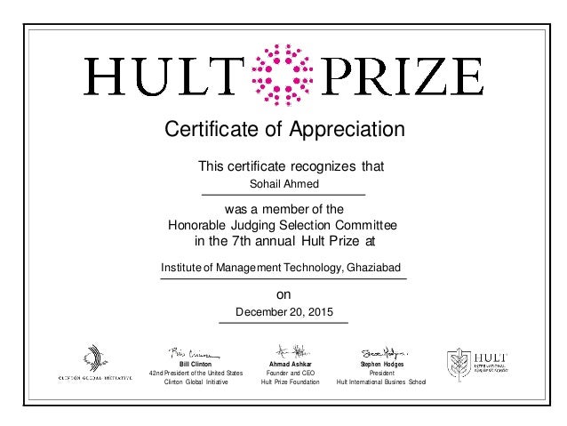 appreciation letter to judge hult prize certificate of appreciation for judging appreciation letter to judge hult prize certificate of appreciation for judging