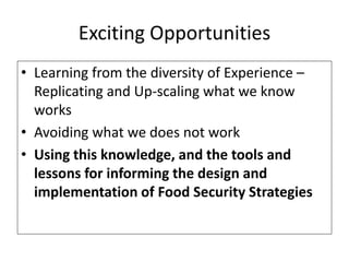 Big picture overview of challenges and opportunities for achieving food security in Asia