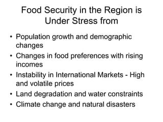 Big picture overview of challenges and opportunities for achieving food security in Asia