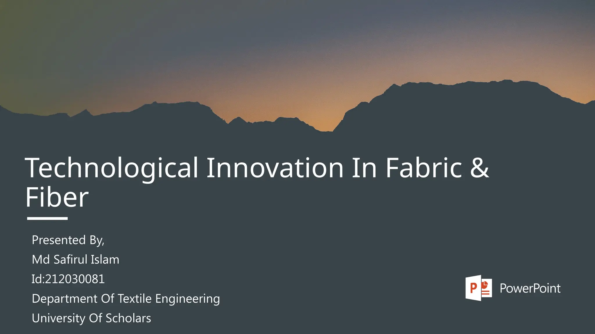 Technical Innovation In Fabric & Fiber.. | PPTX