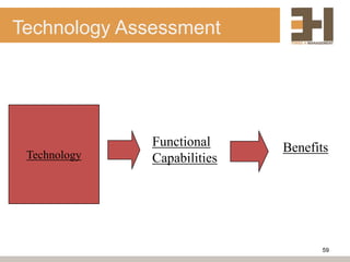 Technology Assessment




              Functional     Benefits
 Technology   Capabilities




                                   59
 