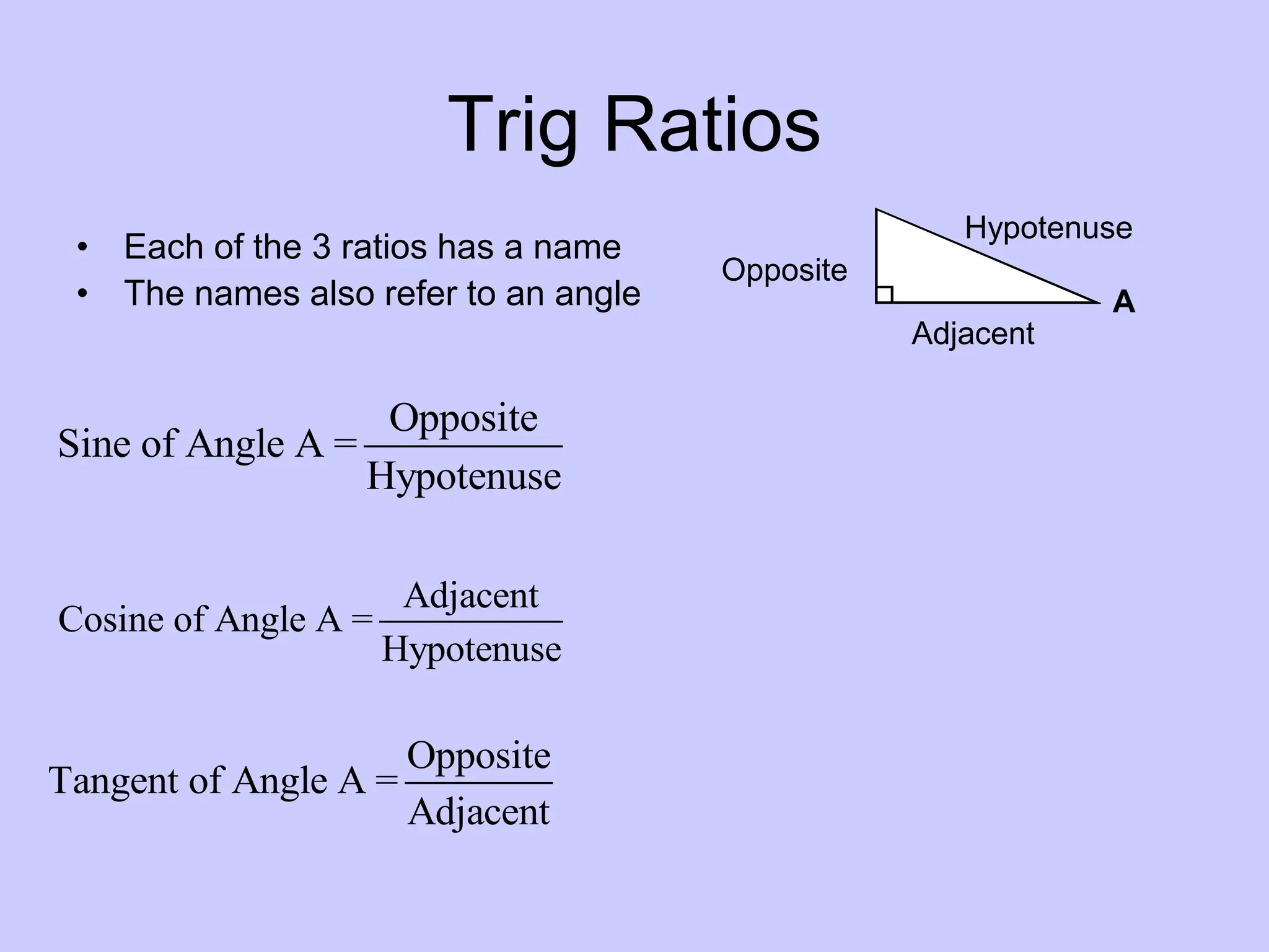 TRIGONOMETRIC RATIOS SOH CAH TOA GRADE 9 | PPT