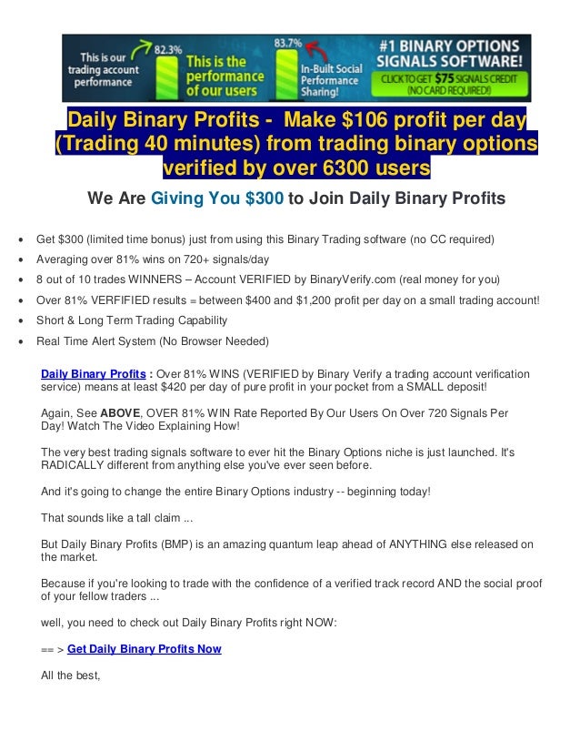 Binary options daily profit method