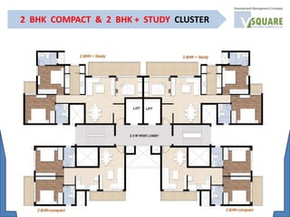 2 BHK COMPACT & 2 BHK + STUDY CLUSTER
 