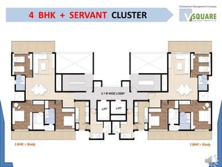 4 BHK + SERVANT CLUSTER
 