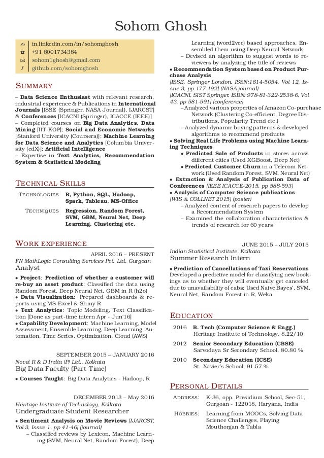 resume data science resumes