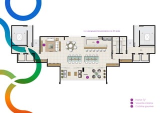 >>> Lounge gourmet panorâmico no 240 andar




                   3
1




       2




                                                 1   Home TV
                                                 2   Varanda coberta
                                                 3   Cozinha gourmet
 