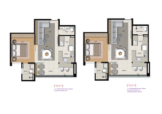 [ 56m2 ]                       [ 56m2 ]
>>> Apartamentos de 1 quarto   >>> Apartamentos de 1 quarto
Finais 02,03,06 e 07           Finais 02,03,06 e 07
                               Variação banho serviço
 